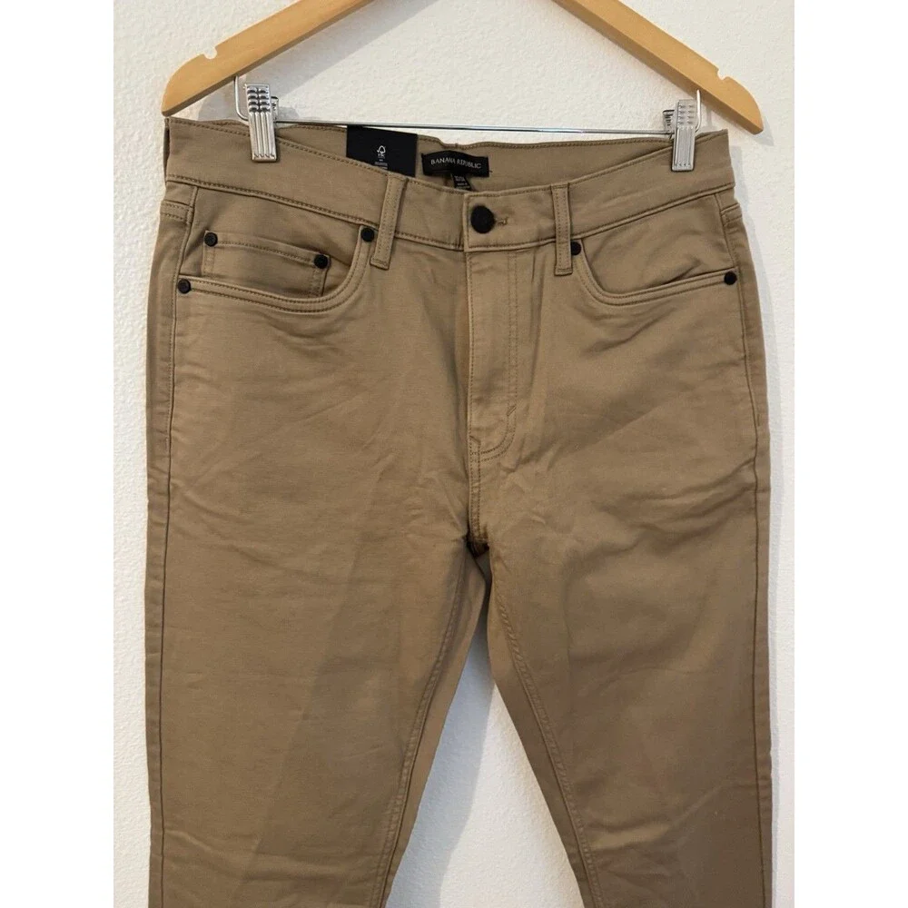Banana Republic Men's 5 Pocket Pant Stretch Fabric Tan Size 32x34 New Flat Front